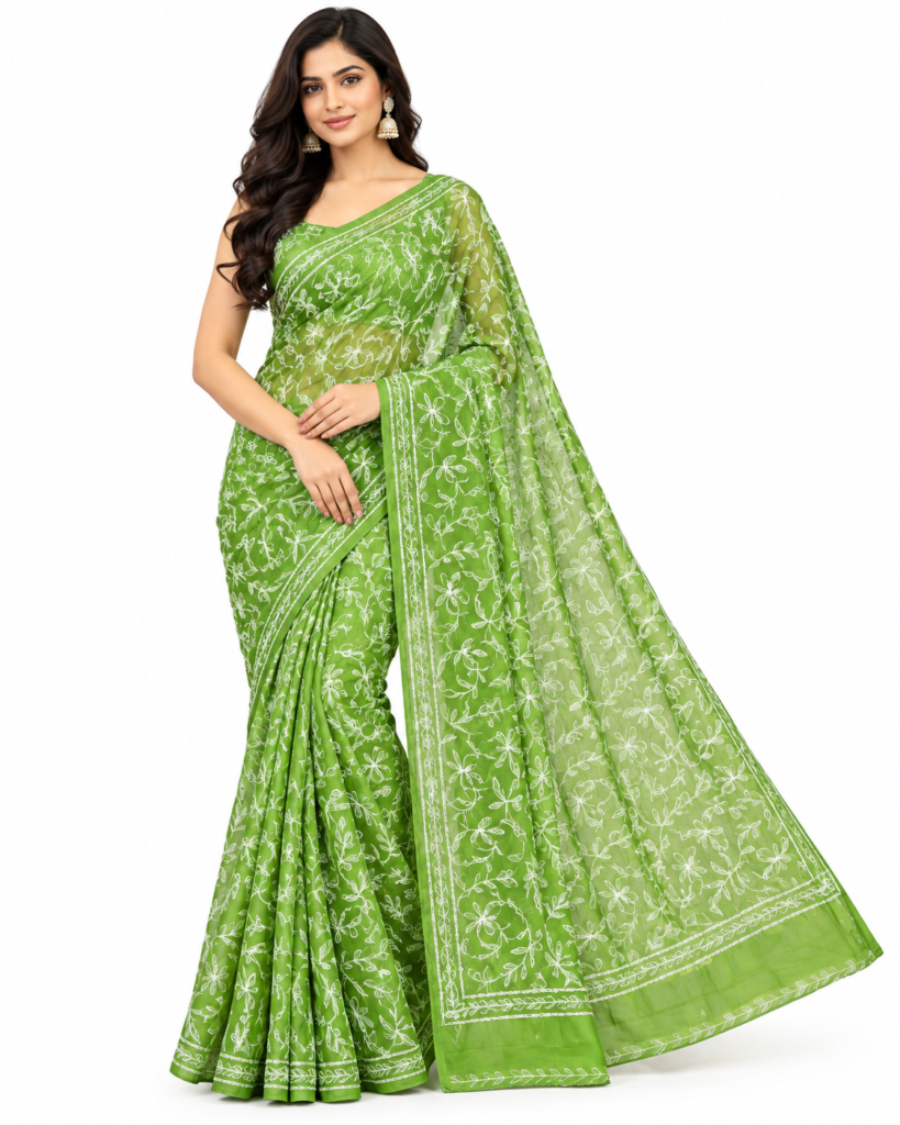 green lucknow chikan 1