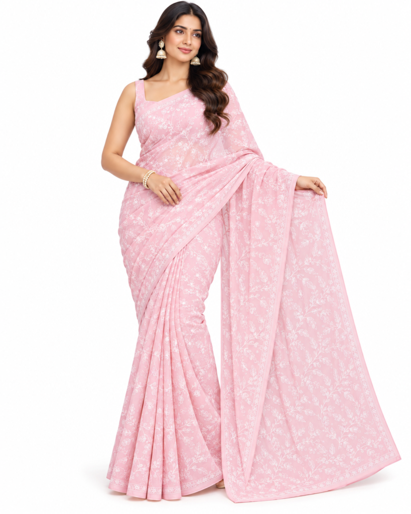 pink lucknow chikankari1